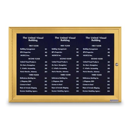 United Visual Products Outdoor Enclosed Combo Board, 72"x36", Satin Frame/Blue & Buff UVCB7236OD-BLUE-BUFF